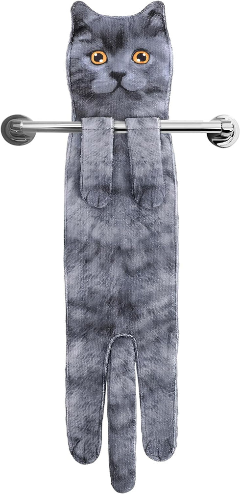 Cat Funny Hand Towels for Bathroom Kitchen